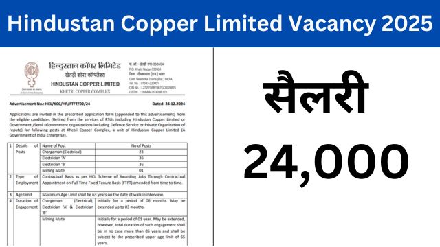 Hindustan Copper Limited Recruitment 2025